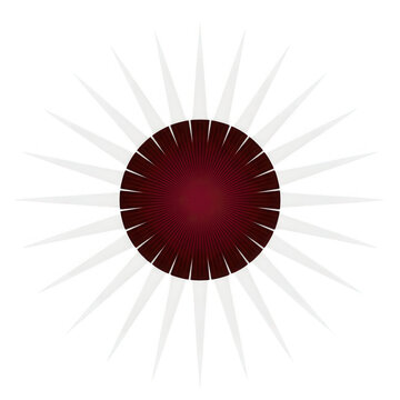 Design gr&aacute;fico abstrato com c&iacute;rculo central e raios