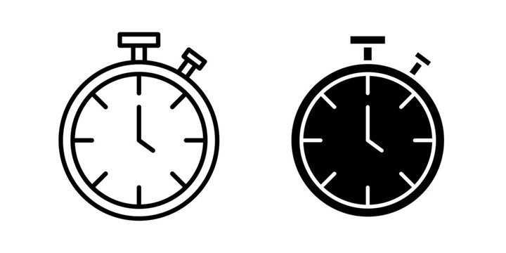 Stop Watch icon shows a precision timekeeping device used to measure elapsed time during races, exercises, and timed activities.
