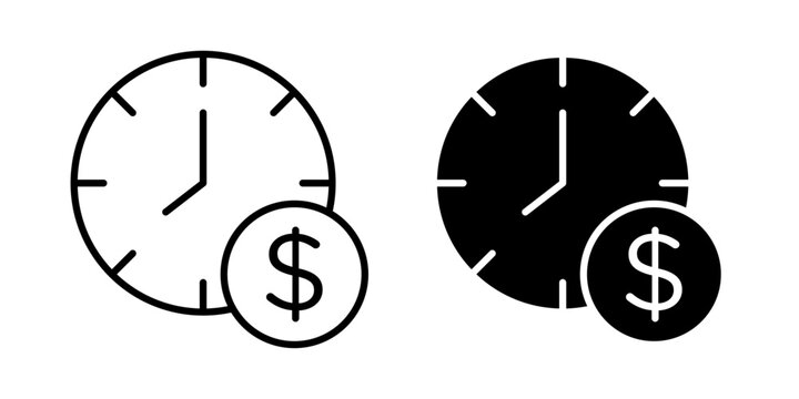 Time Is Money icon connects time with financial value, emphasizing productivity, efficiency, and effective time management.