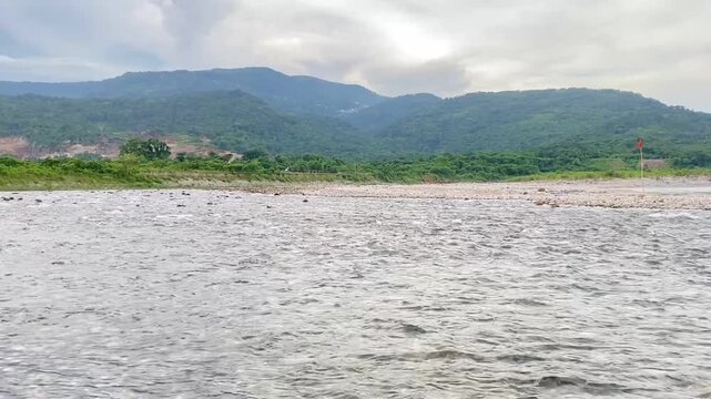 Fresh Water Stream Flowing Down Hillside Rocks in Sylhet