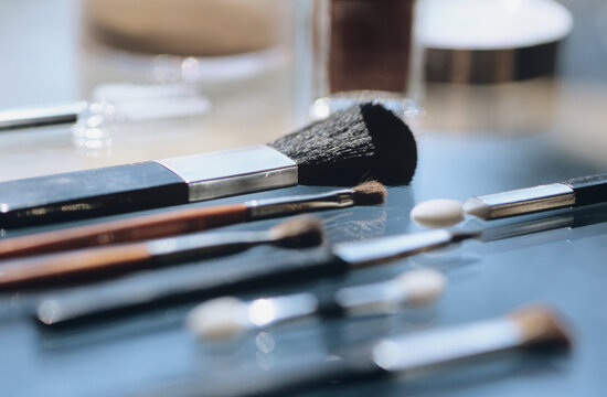 Various make-up brushes