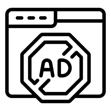 Ad Block Security Icon for Internet Security Concept