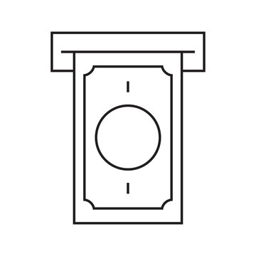 ATM slot dispensing paper money icon