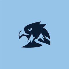 Fototapeta premium Eagle Mountain – Strength, Freedom & Adventure Logo Illustration Creative Design Template 