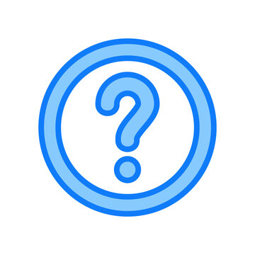 Question Mark Icon Blue Color Style