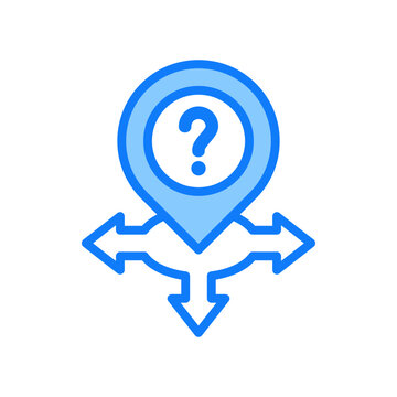 Where Icon Blue Color Style