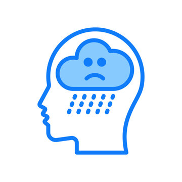 Pessimism Icon Blue Color Style