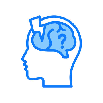 Dementia Icon Blue Color Style