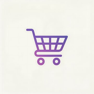 Gradient shopping cart icon for e-commerce website
