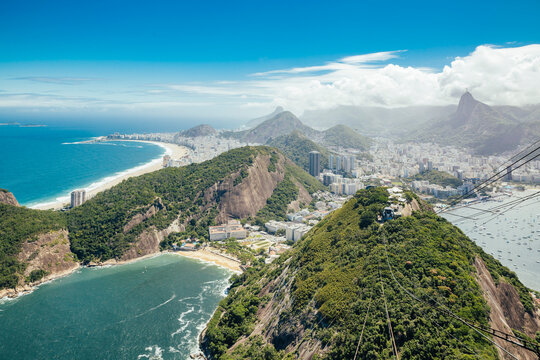 Brazil, Rio de Janeiro, Botafogo, Copacabana from Sugarloaf Mountain