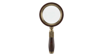 Elegant antique magnifying glass with wooden handle and brass accents © Sapphire
