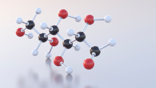 Molecular structure, grape sugar, molecular, 3D-Rendering