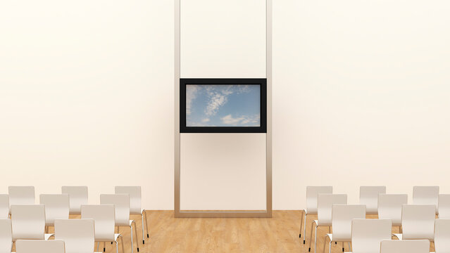 Training room with monitr, 3D Rendering