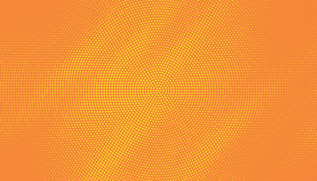Abstract yellow halftone pattern. Retro comic gradient background. Yellow halftone background bright pixelated dotted texture.