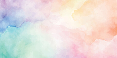 Obraz premium Abstract Soft Pastel Rainbow Watercolor Background Texture
