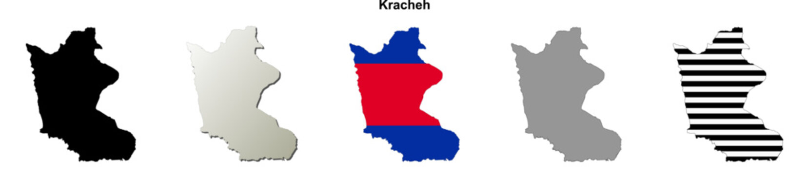 Kracheh blank outline map set