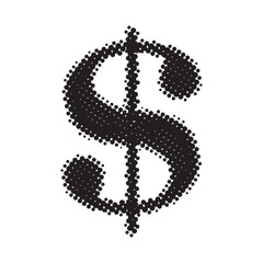 Dollar sign halftone dots. American dollar icon symbol. US money. © sanchesnet1