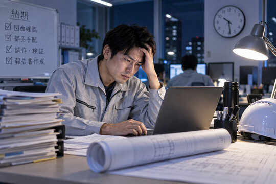 作業着・残業・納期・疲労