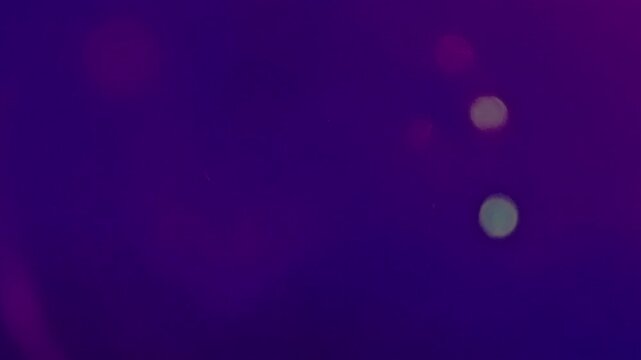 4k footaga transition video effect with purple light leak and bokeh effects, filling the screen.