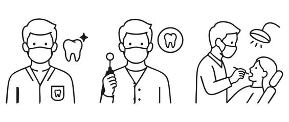 Fototapeta premium Dentist set. Set of human icons on a white background