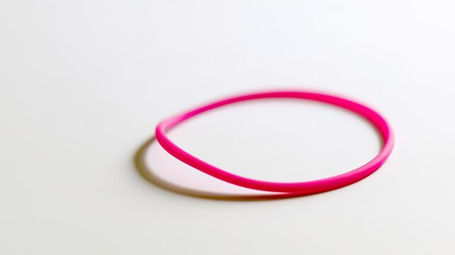 silicone. A smooth pink silicone tube curved elegantly on a white background. product launch decks, UI/UX mockups, designed for data visualization dashboards and holographic UIs.