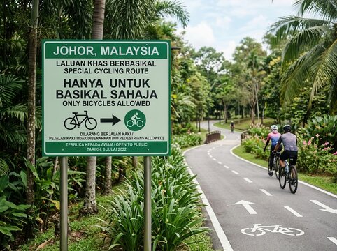 Dedicated Cycling Path In Lush Tropical Johor Malaysia Welcomes Bike Enthusiasts