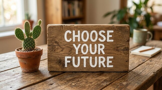 Choose Your Future Motivational Message On Wood Sign