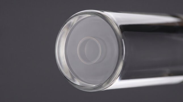 Close-up of clear glass preform rod for manufacturing and industrial use