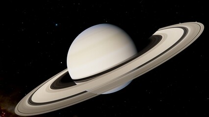 Saturn Planet and Magnificent Ring System 8K 3D Render © Hasan
