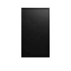 Fototapeta premium Vertical black rectangular frame with thin border isolated on white background