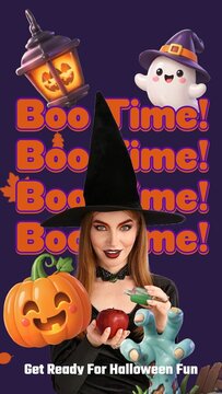 Cute 3D Halloween Opener - Vertical