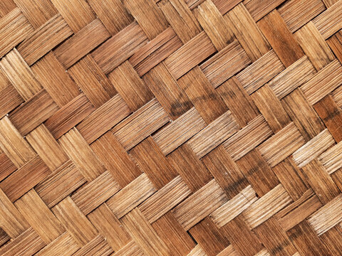 Natural woven bamboo texture with interlaced weave pattern