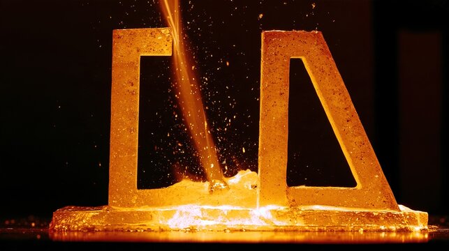unstable. Molten gold forming impossible geometric shapes in zero gravity, defying physical laws. product launch decks, UI/UX mockups, designed for data visualization dashboards and holographic UIs.