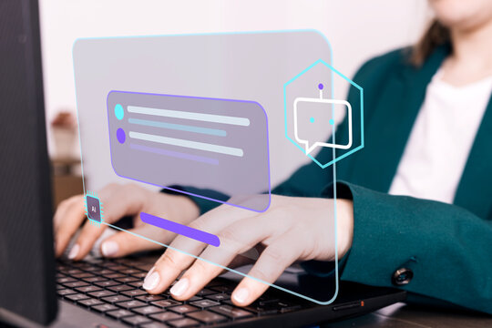 Office professional using AI assistant to automate tasks and improve workplace efficiency