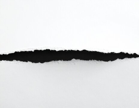 Torn white paper edge with a dark gap, banner divider with copy space