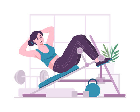 Woman Doing Abdominal Crunches