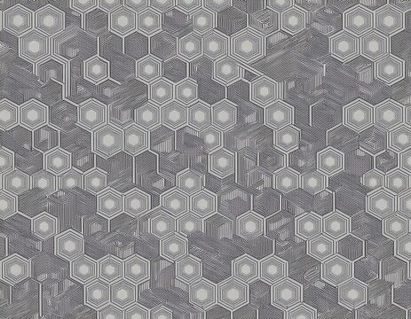 hexagon seamless pattern abstract honeycomb background in grey color geometric texture tile for fabric wallpaper cover decor