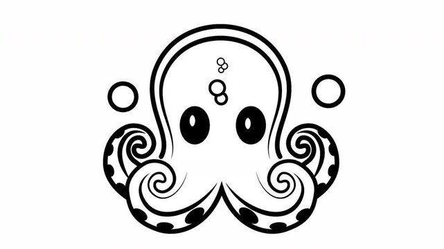 octopus floating swimming in water video animation