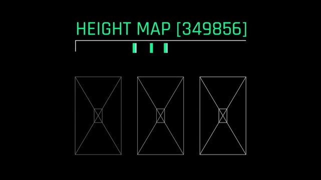 Futuristic Height Map Interface With Terrain Selection And Data Monitor