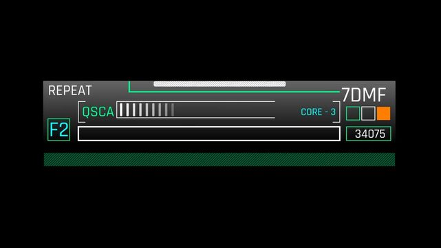 Futuristic System Status Panel With Repeat Process And Segmented Progress Bars