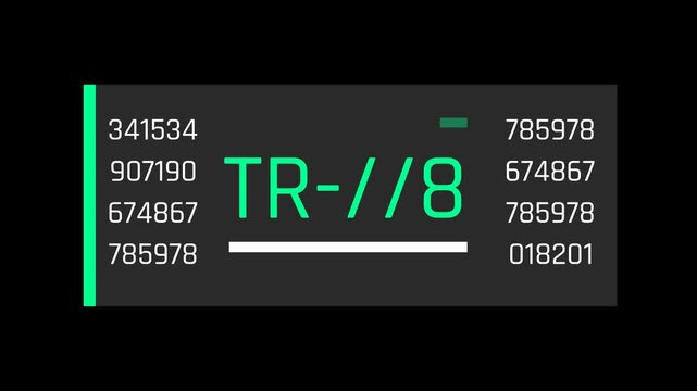 Futuristic Numeric Data Panel With Changing System Values And Digital Identifier