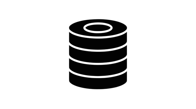 Vector illustration of database server icon representing data storage and management on a transparent background