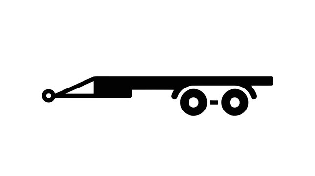 Vector illustration of flatbed trailer icon on a transparent background