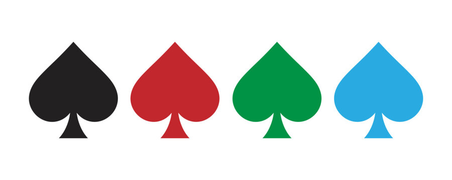 Four colorful playing card suits isolated on a white background illustration