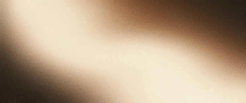 Abstract Grainy Gradient Background with Soft Cream Glow and Dark Brown Noise Texture Wallpaper Design.