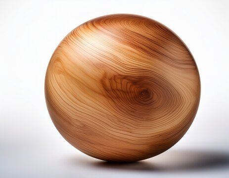 cedar wood sphere isolated on white background smooth cedar wood texture ball cutout