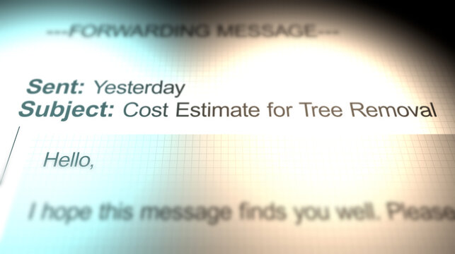  A Email Depicting a Cost Estimate for a Tree Removal