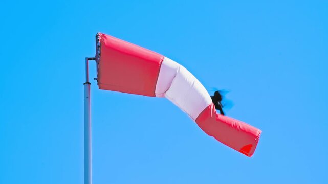 Wind Sleeve Cone Windsock Speed and Direction Indicator Hung from Pole