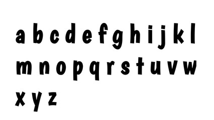 Handwritten style lowercase alphabet letters isolated on white background © Fardous 
