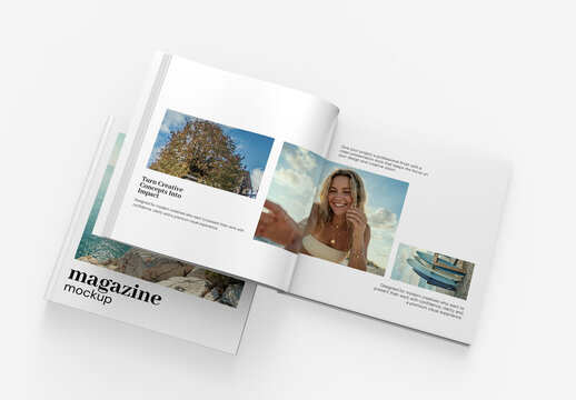 Top View Magazine Mockup Template